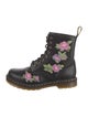 Dr. Martens Leather Floral Print Combat Boots