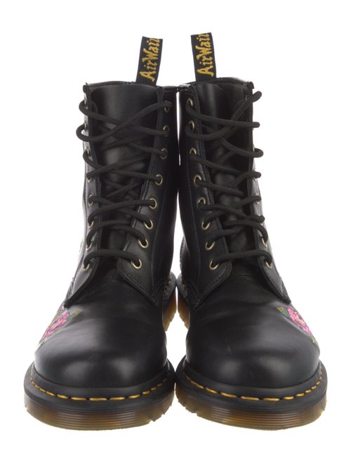 Dr. Martens Leather Floral Print Combat Boots