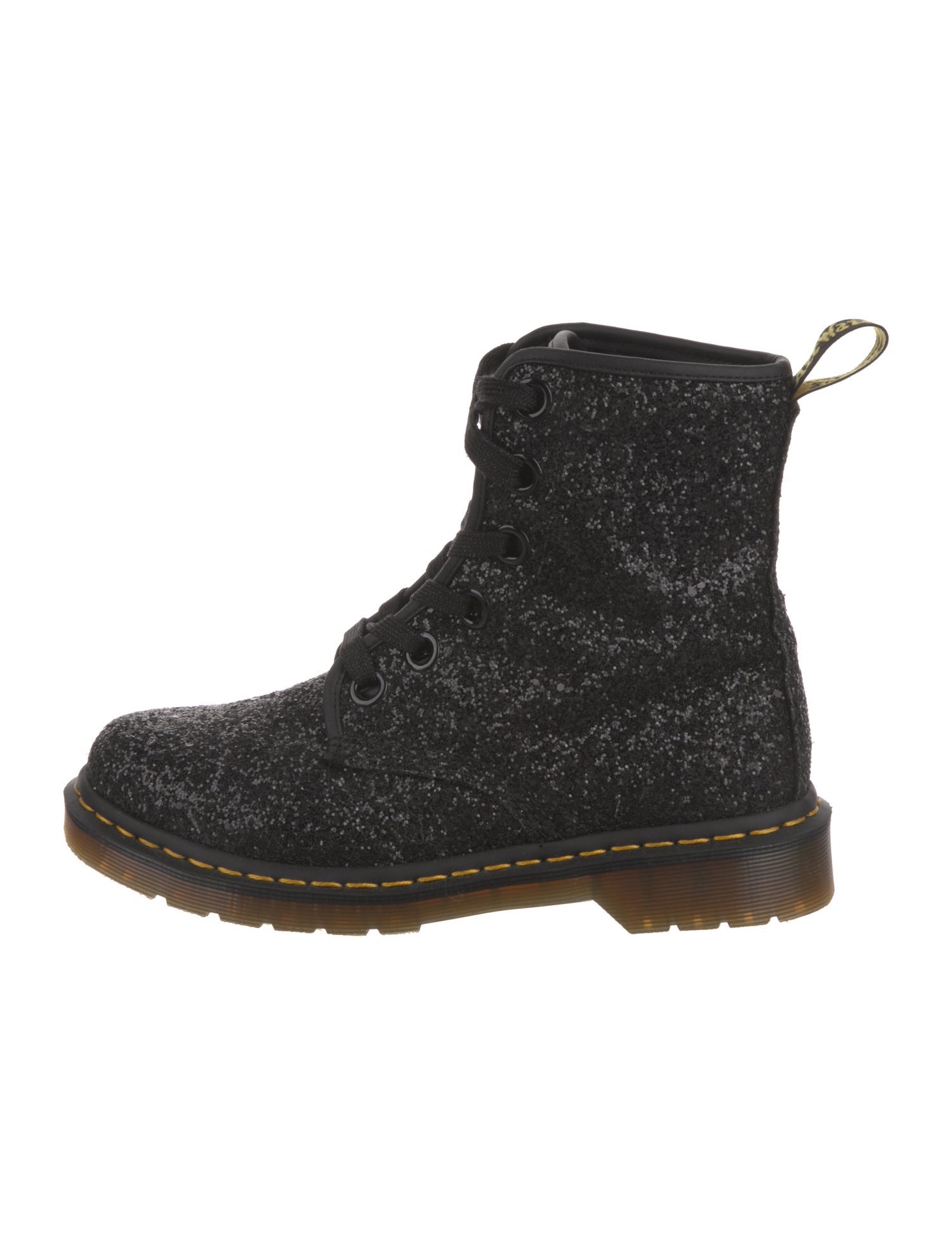 Dr. Martens Glitter Leather Trim Embellishment Combat Boots