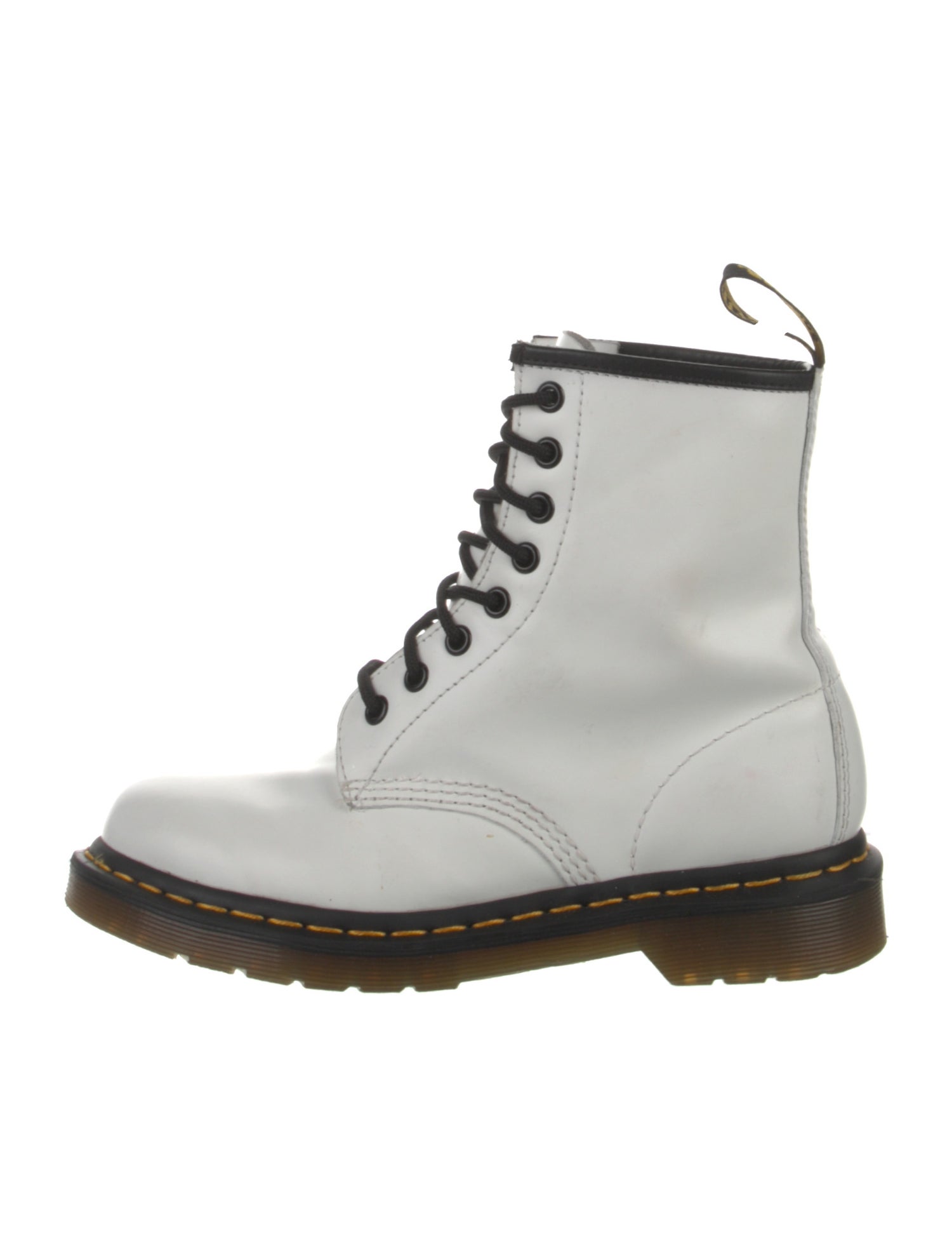 Dr. Martens Leather Colorblock Pattern Combat Boots