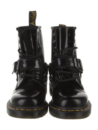 Dr. Martens Patent Leather Leather Trim Embellishment Combat Boots