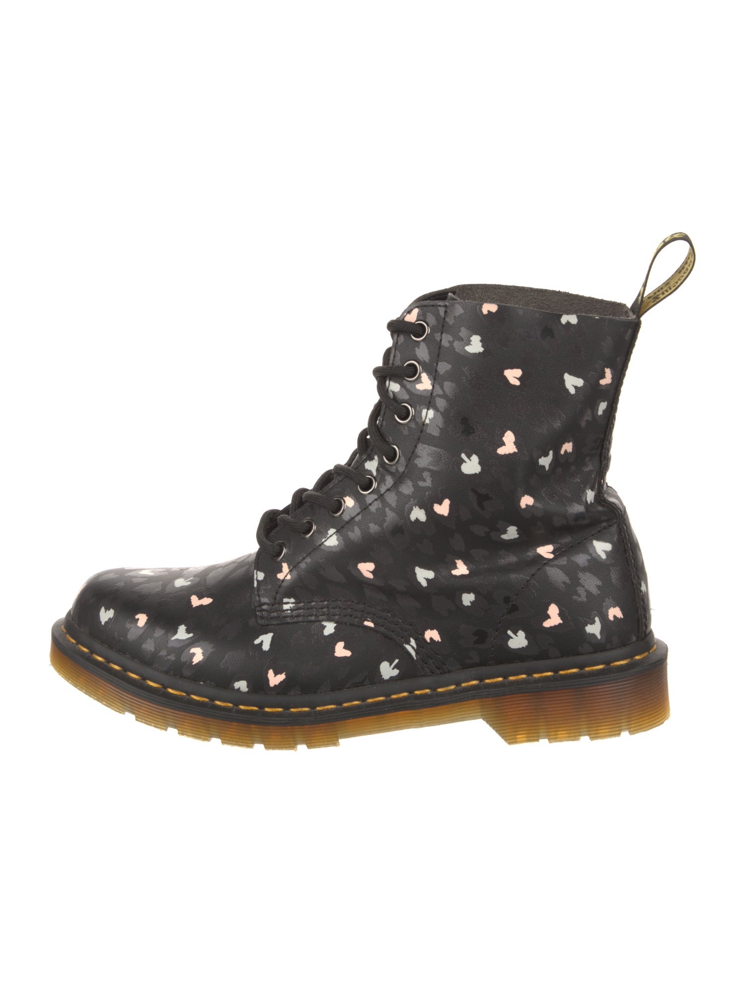 Dr. Martens Leather Printed Combat Boots