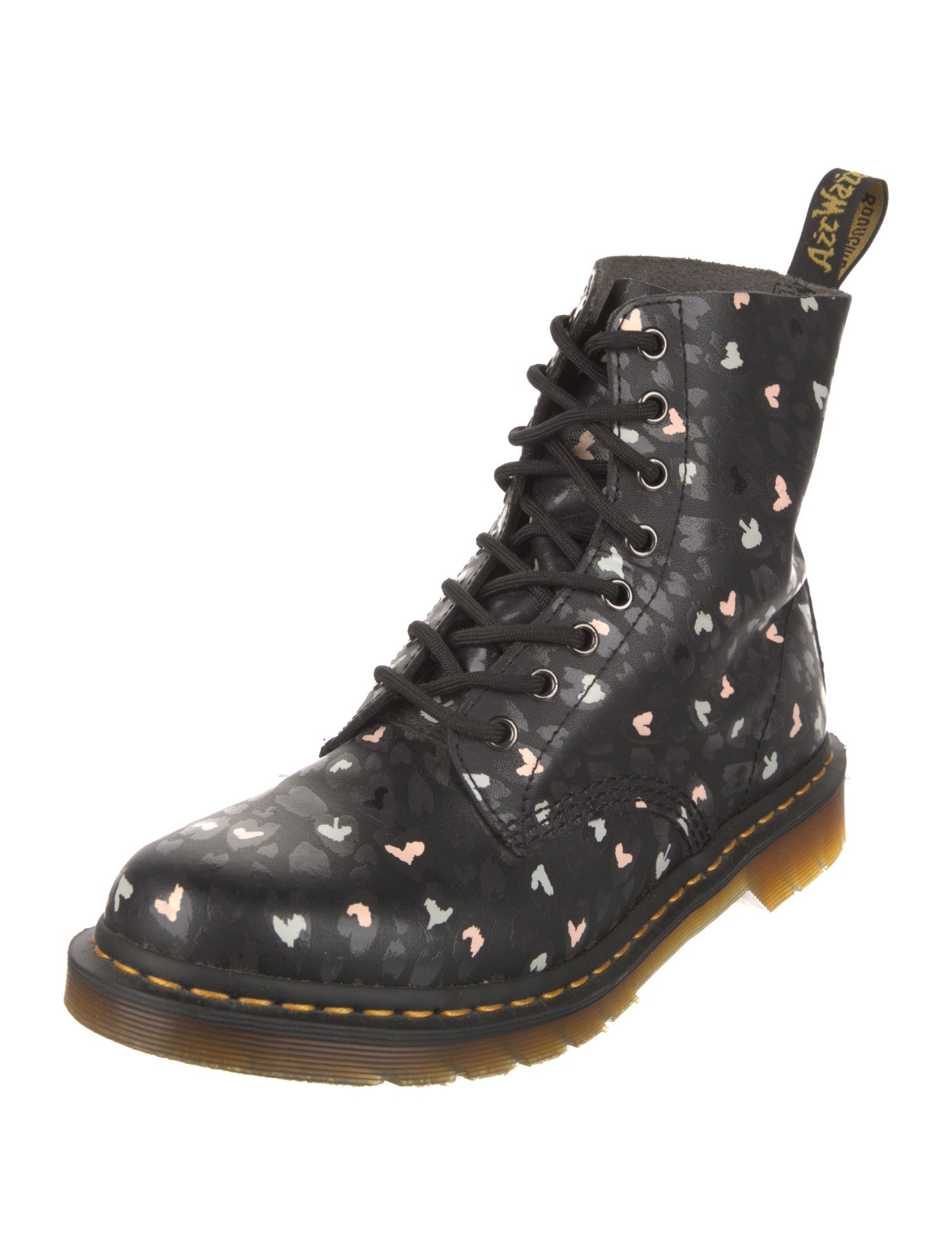 Dr. Martens Leather Printed Combat Boots