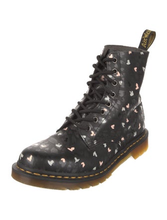 Dr. Martens Leather Printed Combat Boots