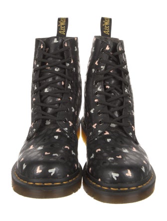 Dr. Martens Leather Printed Combat Boots