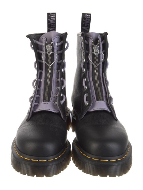 Dr. Martens Leather Graphic Print Combat Boots