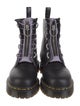 Dr. Martens Leather Graphic Print Combat Boots