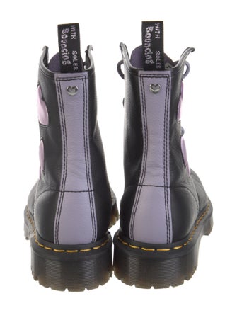 Dr. Martens Leather Graphic Print Combat Boots