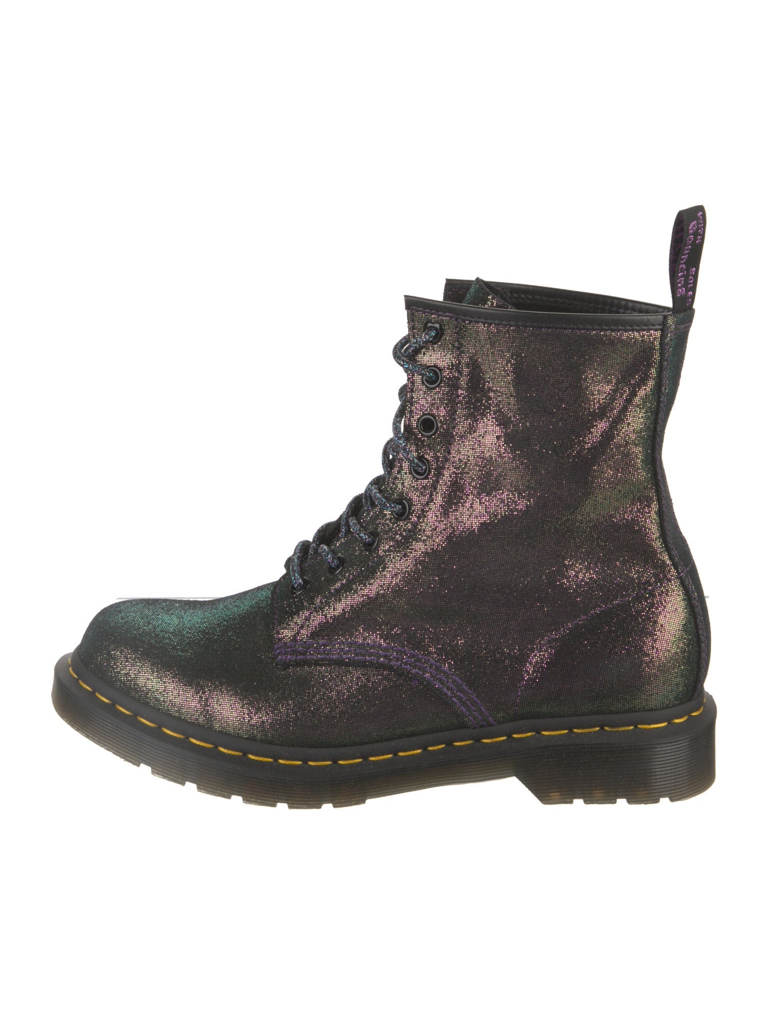 Dr. Martens Leather Glitter Accents Combat Boots