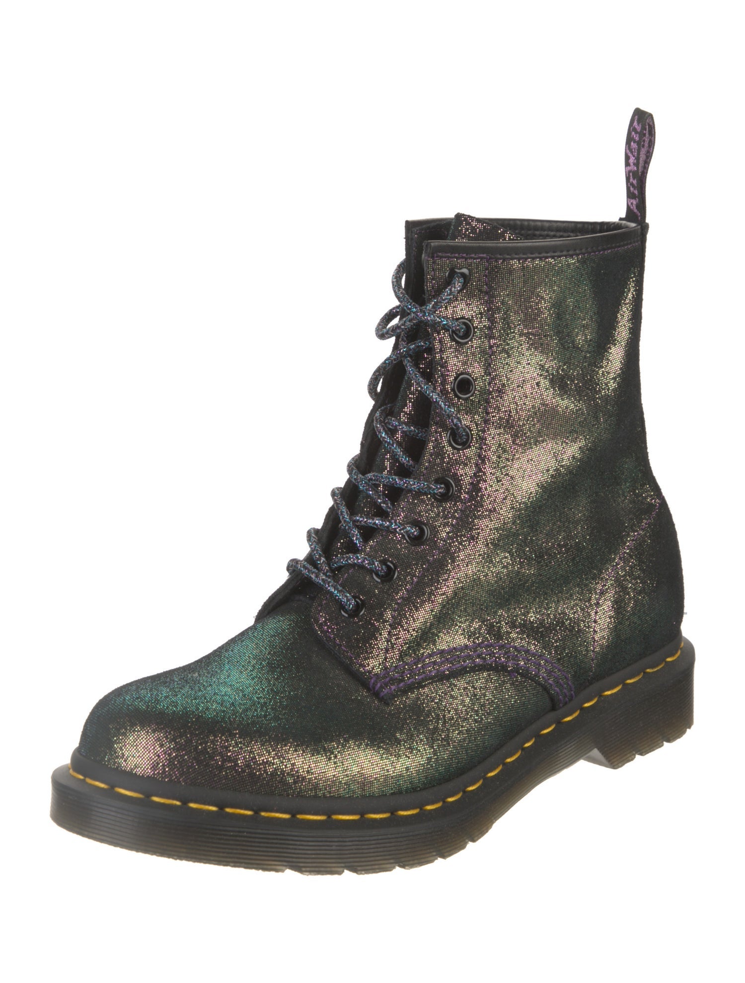 Dr. Martens Leather Glitter Accents Combat Boots