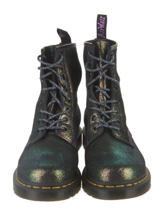 Dr. Martens Leather Glitter Accents Combat Boots