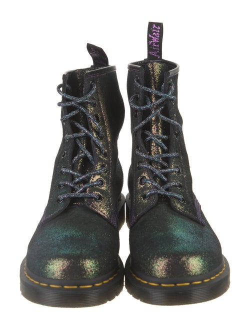 Dr. Martens Leather Glitter Accents Combat Boots