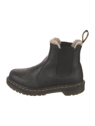 Dr. Martens Leather Fur Trim Chelsea Boots