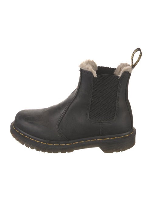 Dr. Martens Leather Fur Trim Chelsea Boots