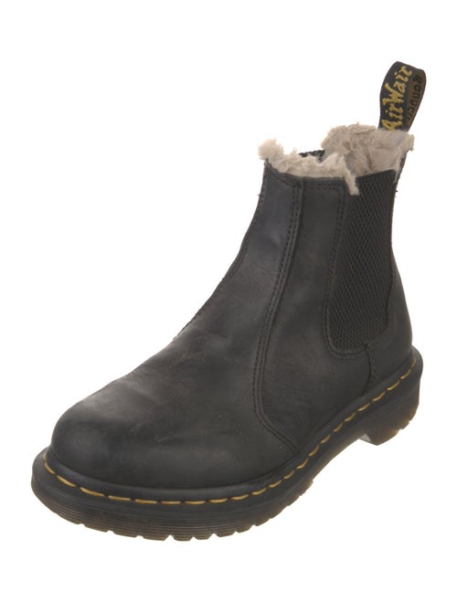 Dr. Martens Leather Fur Trim Chelsea Boots