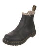 Dr. Martens Leather Fur Trim Chelsea Boots