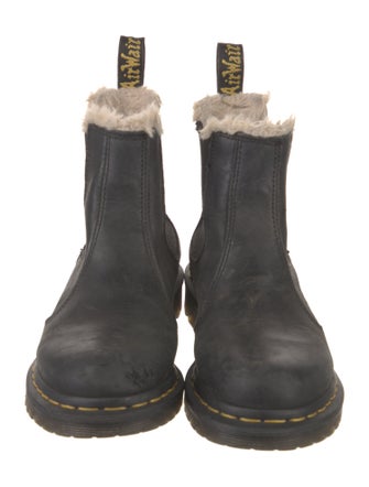 Dr. Martens Leather Fur Trim Chelsea Boots