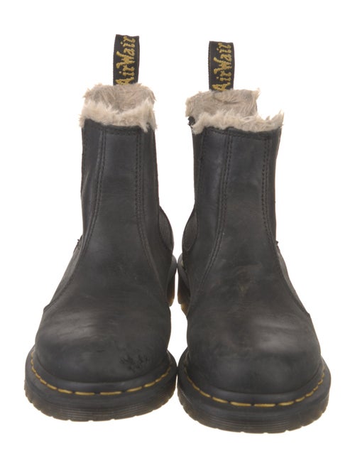 Dr. Martens Leather Fur Trim Chelsea Boots