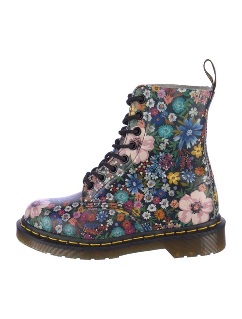 Dr. Martens Leather Floral Print Combat Boots