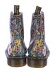 Dr. Martens Leather Floral Print Combat Boots