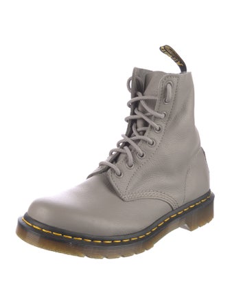 Dr. Martens Leather Colorblock Pattern Combat Boots