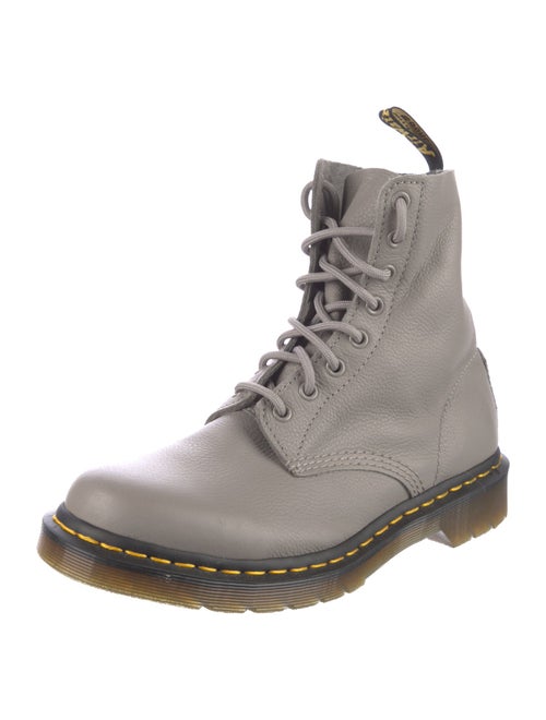 Dr. Martens Leather Colorblock Pattern Combat Boots