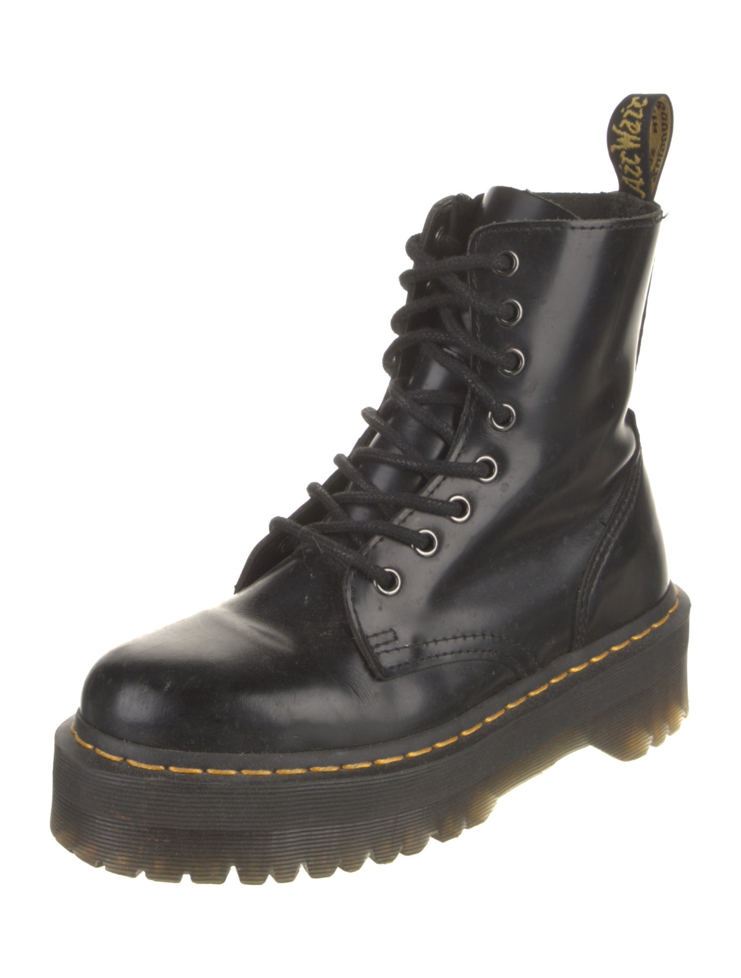 Dr. Martens Patent Leather Printed Combat Boots