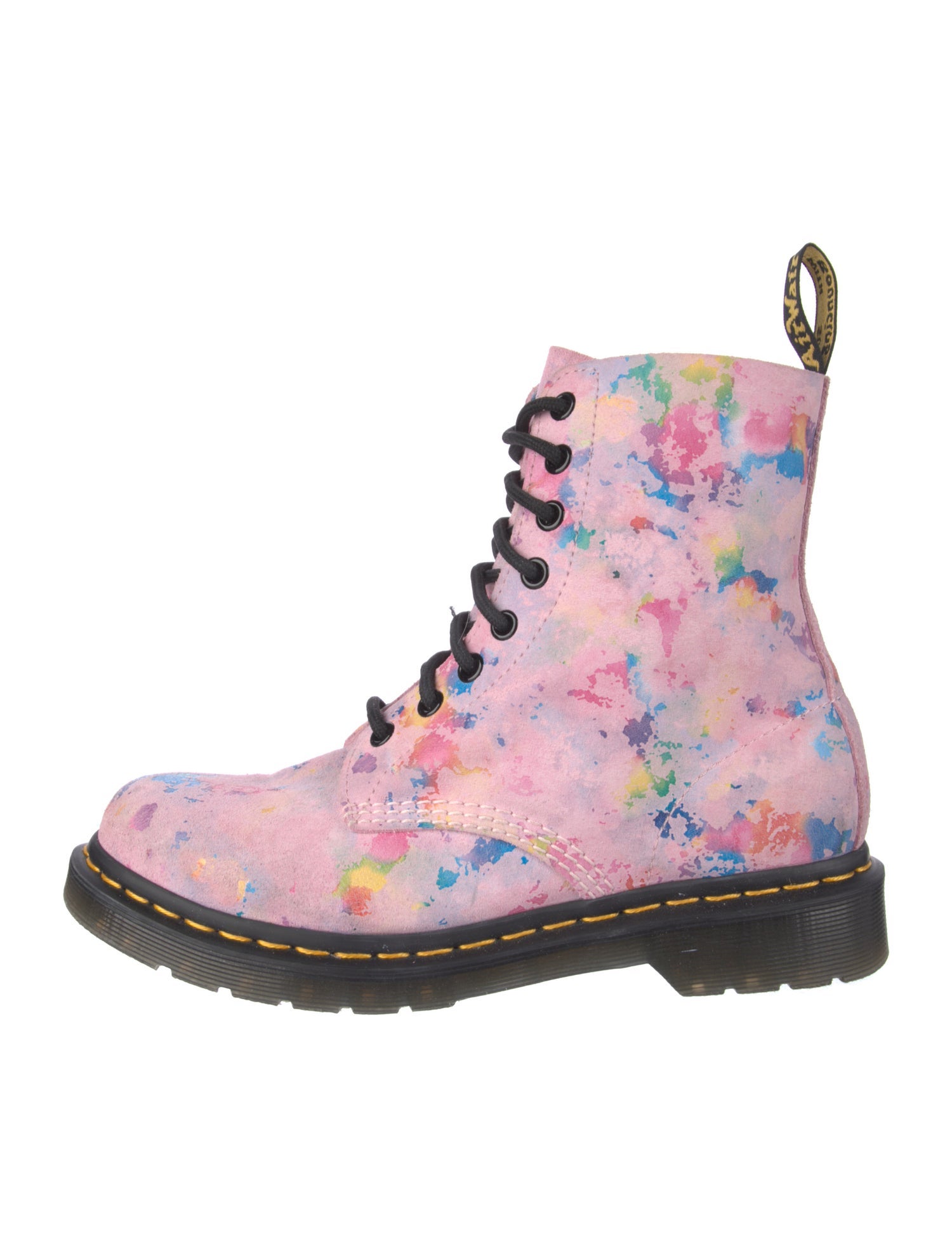 Dr. Martens Suede Tie-Dye Print Combat Boots
