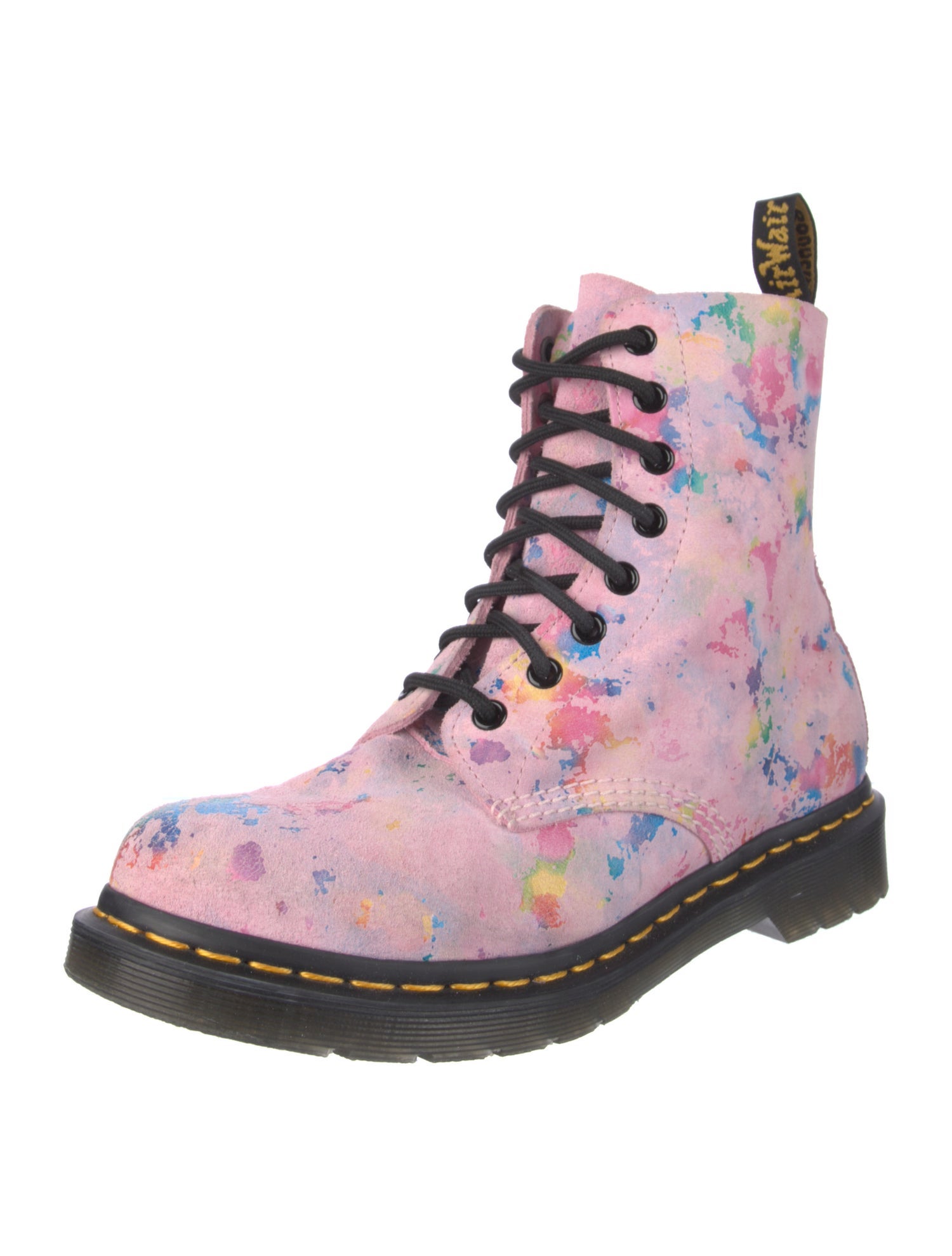 Dr. Martens Suede Tie-Dye Print Combat Boots