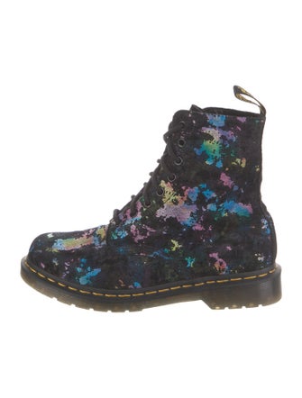 Dr. Martens Suede Printed Combat Boots