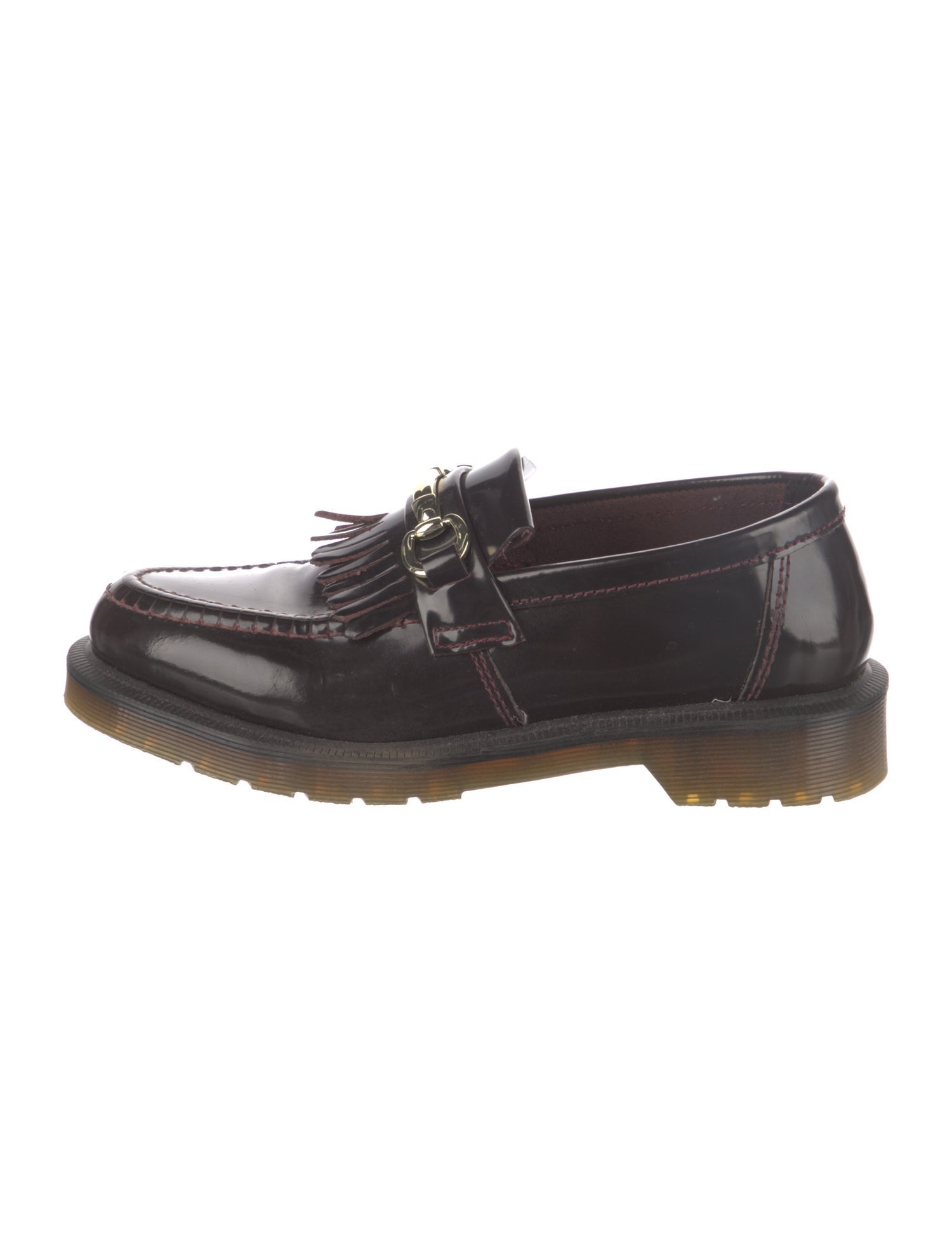 Dr. Martens Leather Fringe Trim Accent Loafers