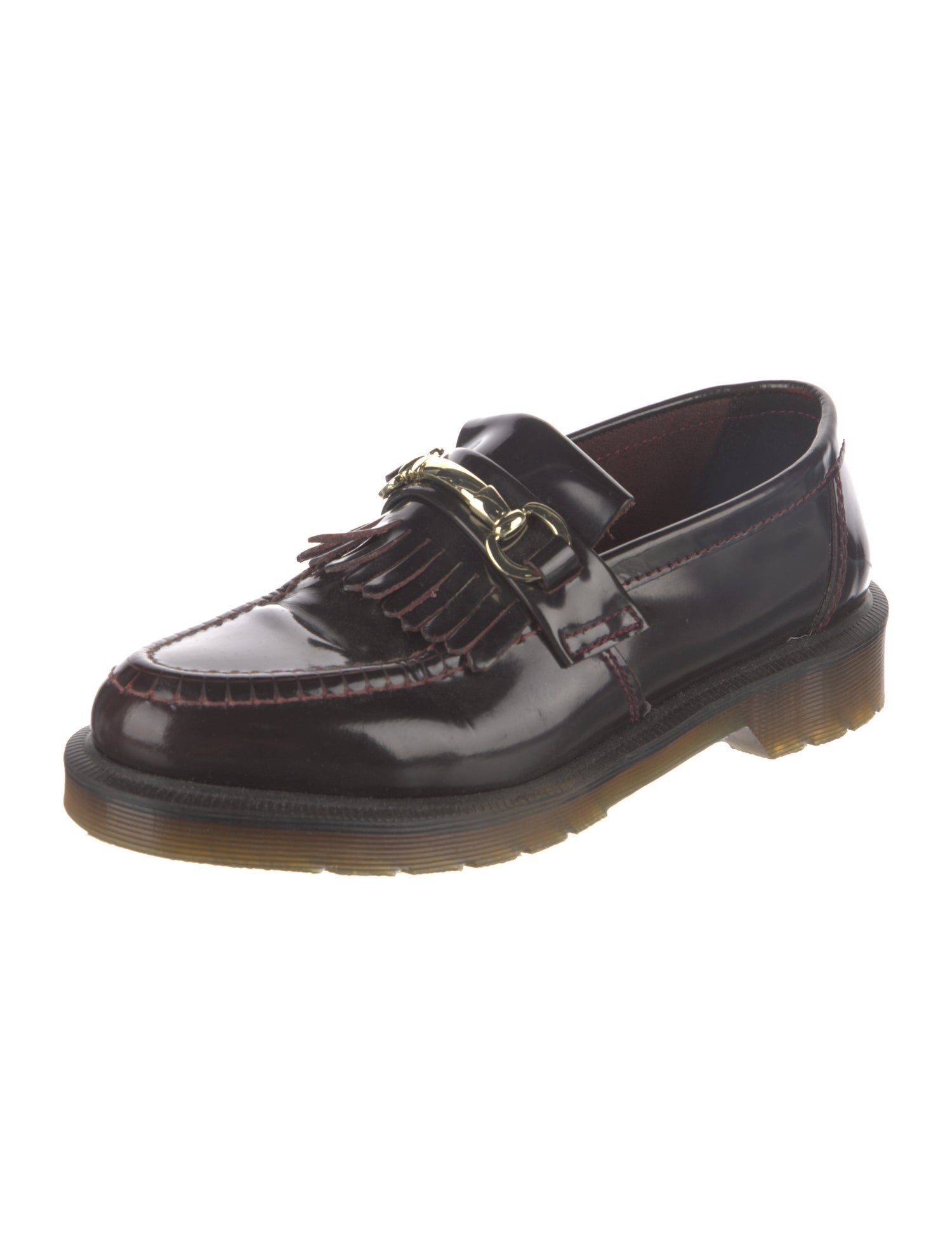Dr. Martens Leather Fringe Trim Accent Loafers