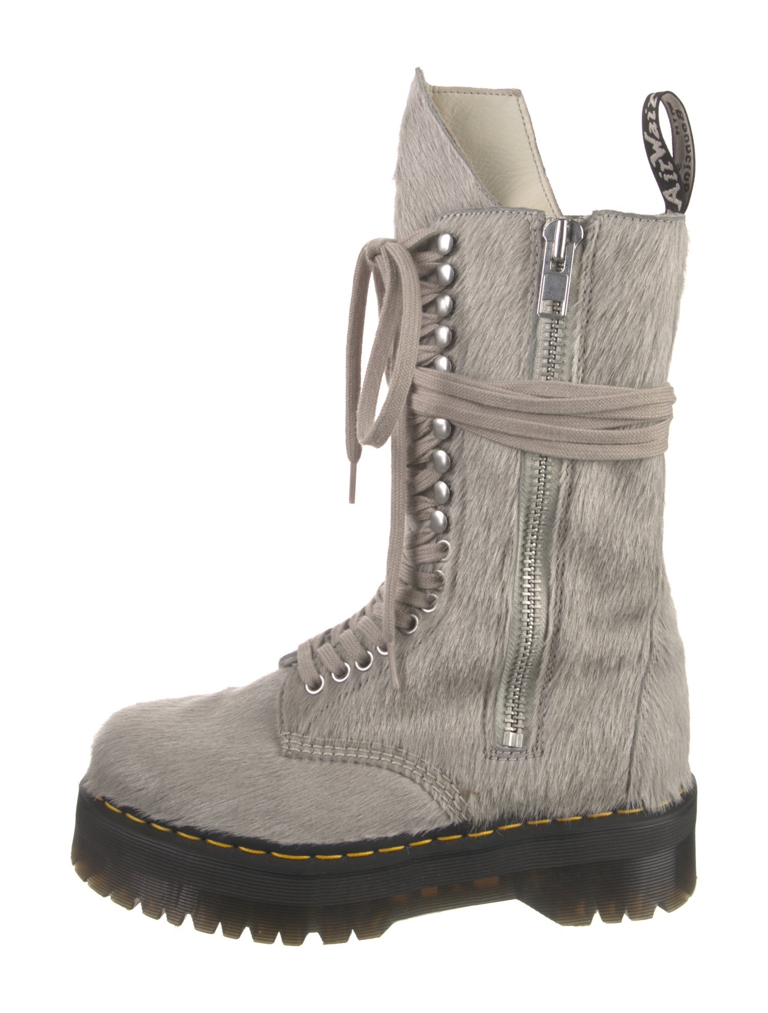 Rick Owens x Dr. Martens Ponyhair Combat Boots