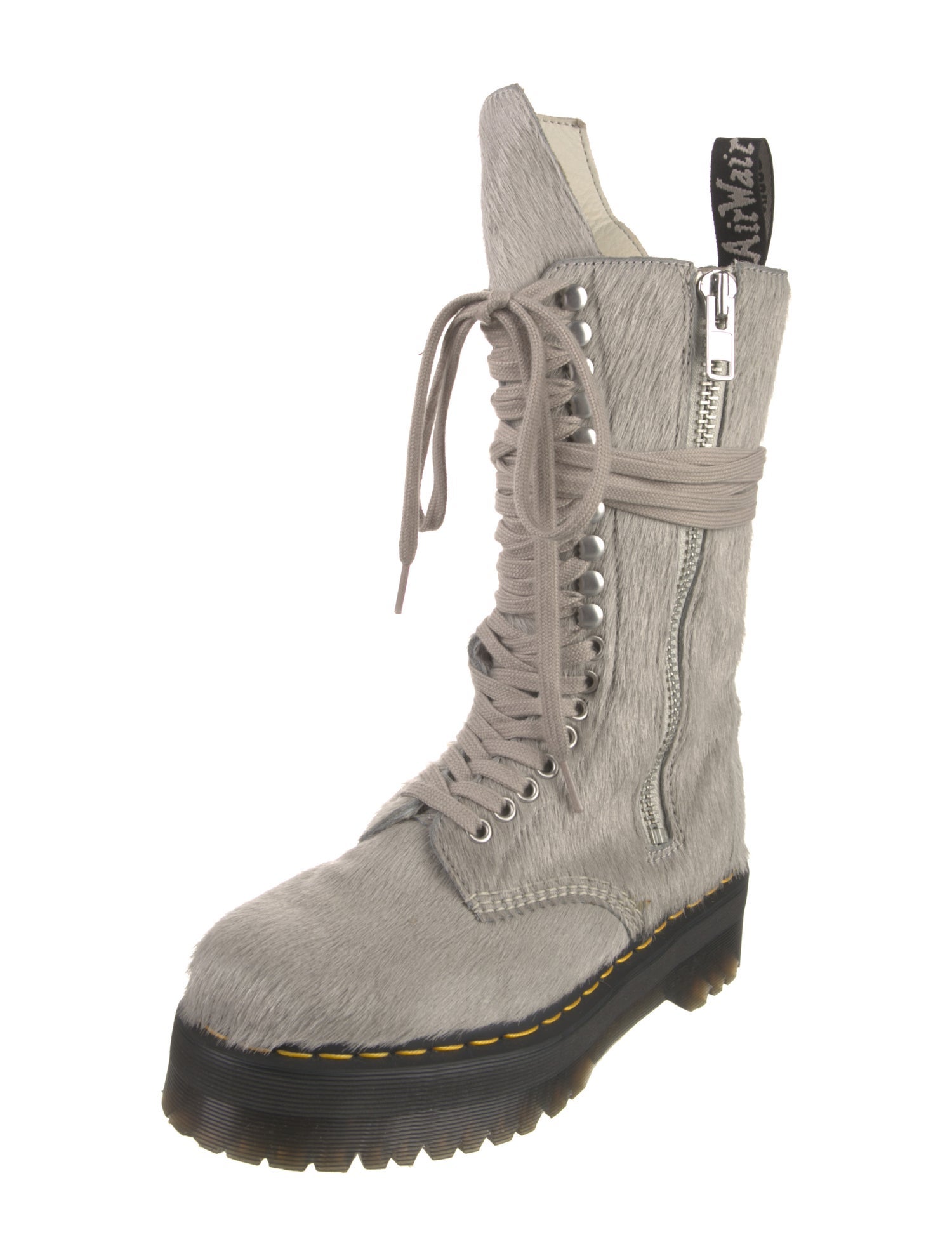 Rick Owens x Dr. Martens Ponyhair Combat Boots