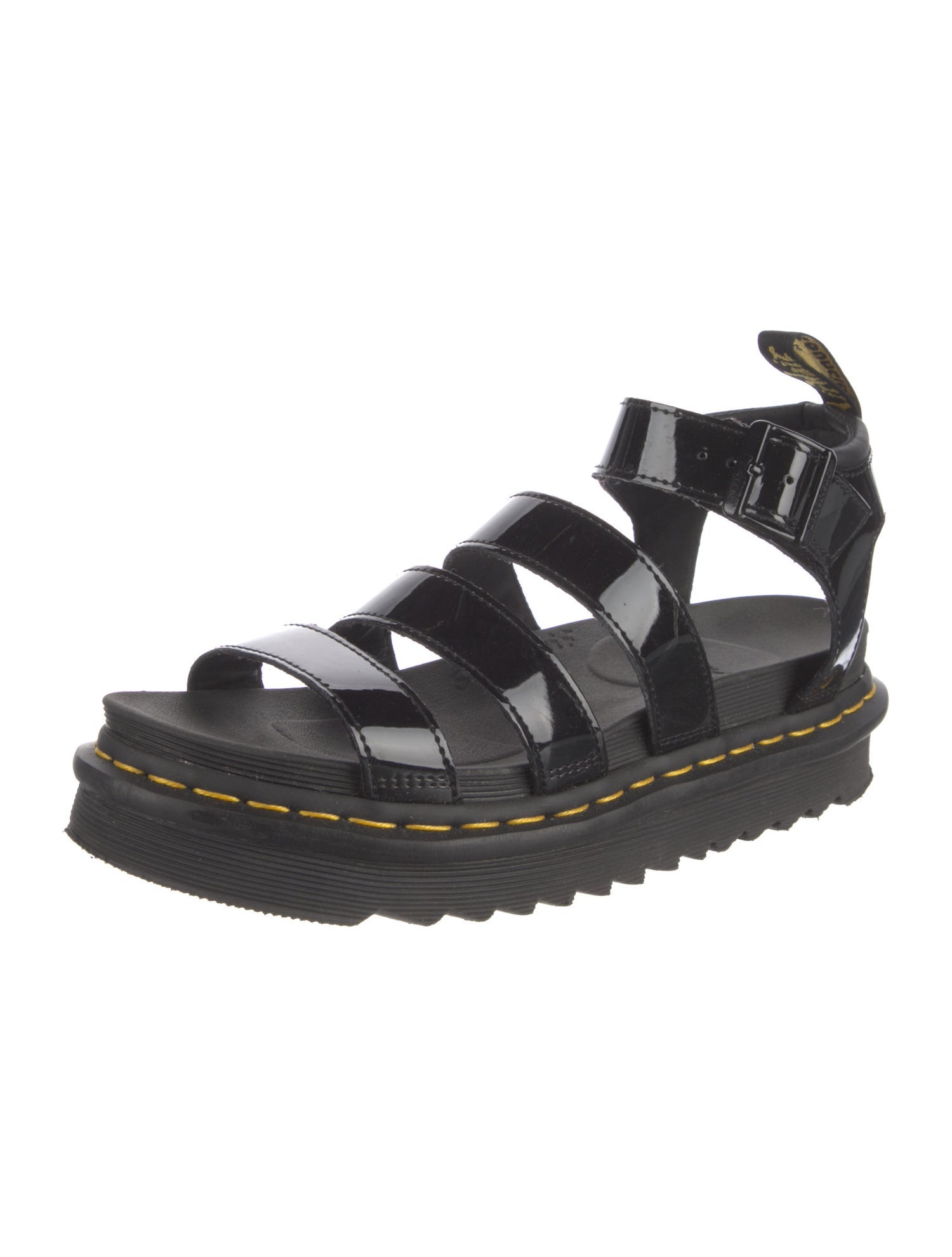 Dr. Martens Patent Leather Gladiator Sandals