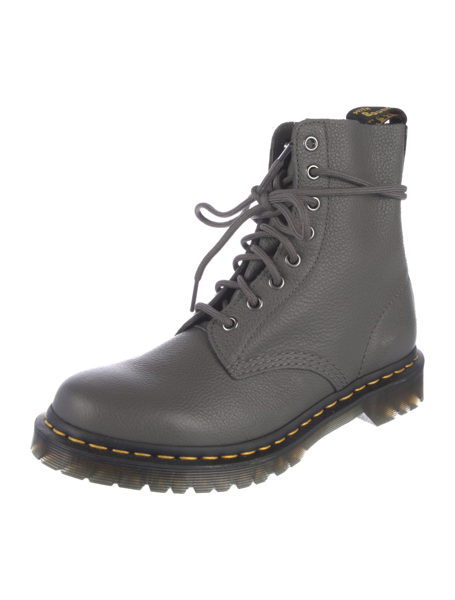 Dr. Martens Leather Colorblock Pattern Combat Boots