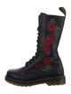 Dr. Martens Leather Floral Print Combat Boots