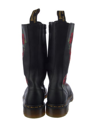 Dr. Martens Leather Floral Print Combat Boots