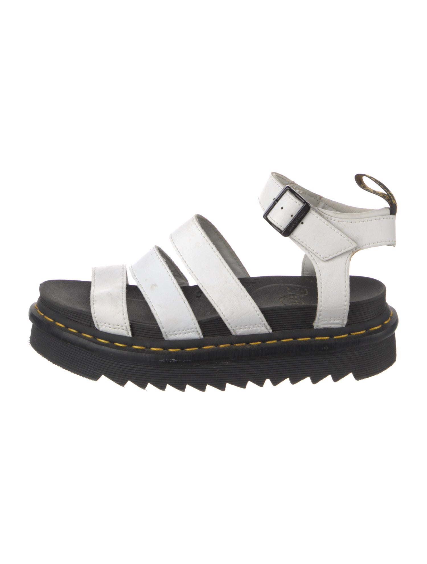 Dr. Martens Leather Colorblock Pattern Gladiator Sandals