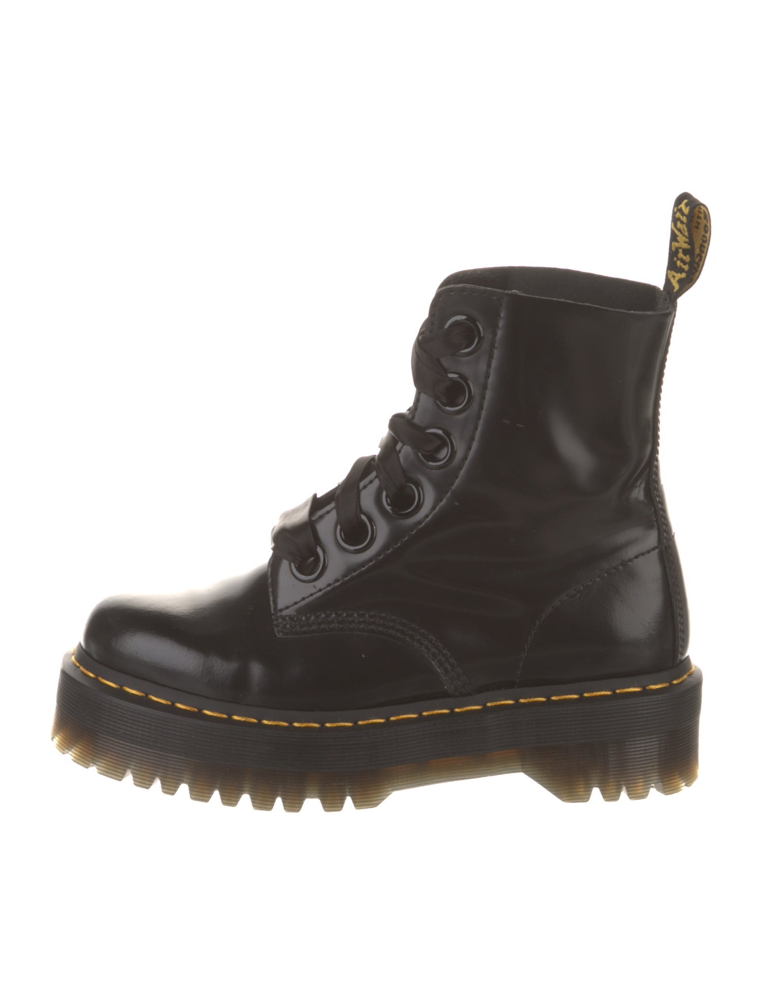 Dr. Martens Patent Leather Printed Combat Boots