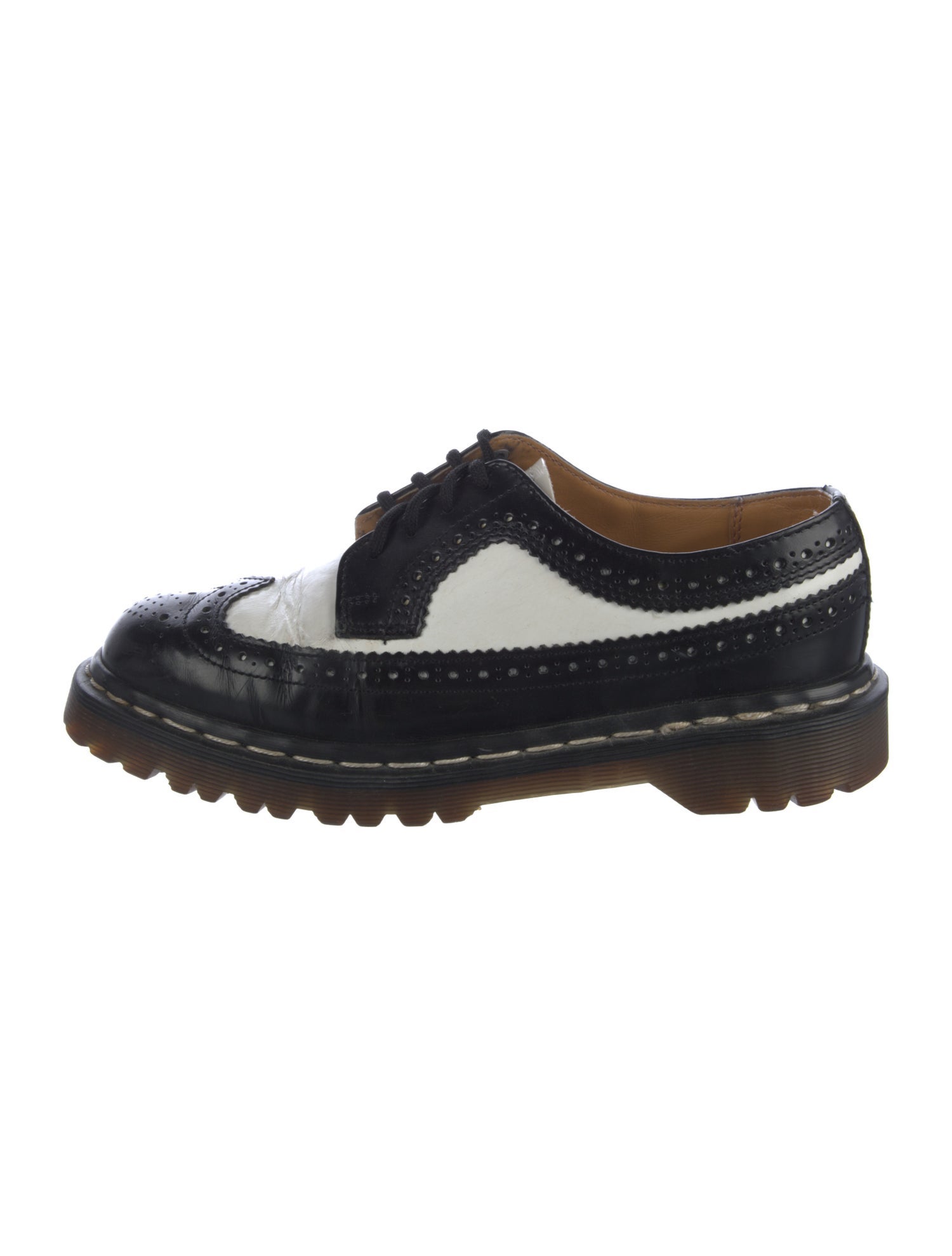 Dr. Martens Leather Colorblock Pattern Oxfords