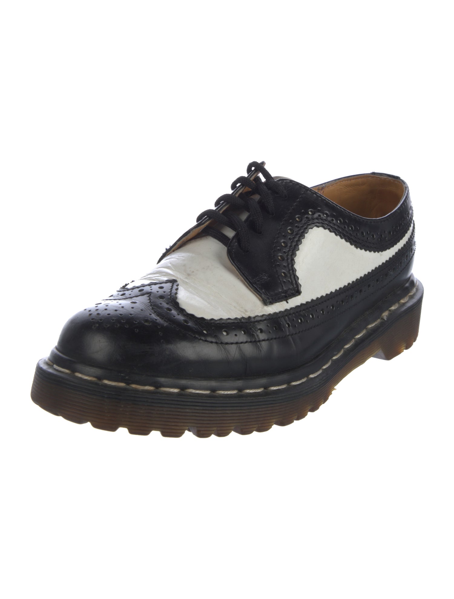 Dr. Martens Leather Colorblock Pattern Oxfords