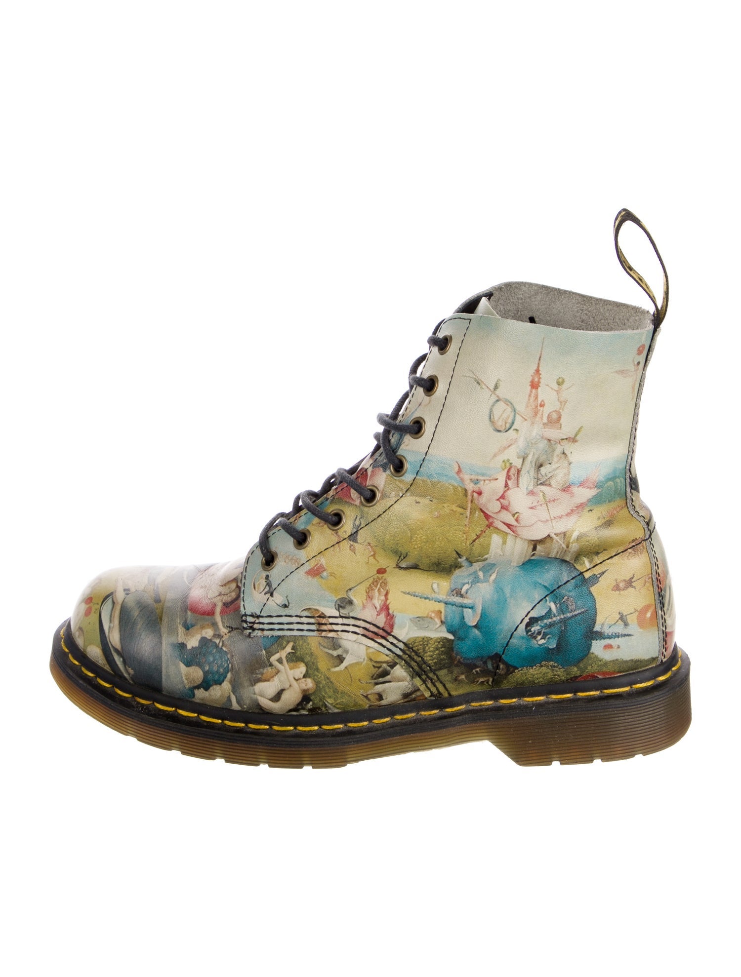 Dr. Martens Leather Printed Lace-Up Boots