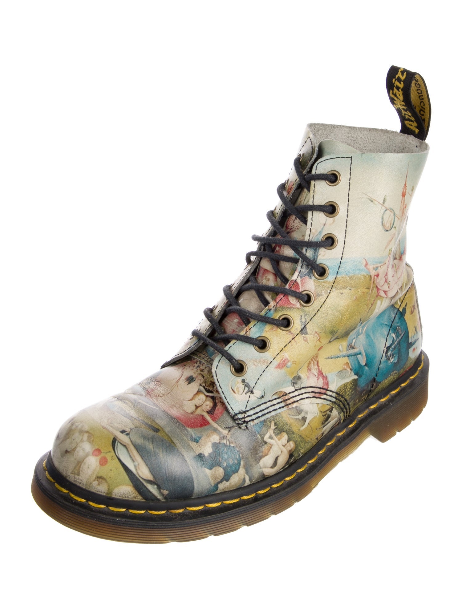 Dr. Martens Leather Printed Lace-Up Boots