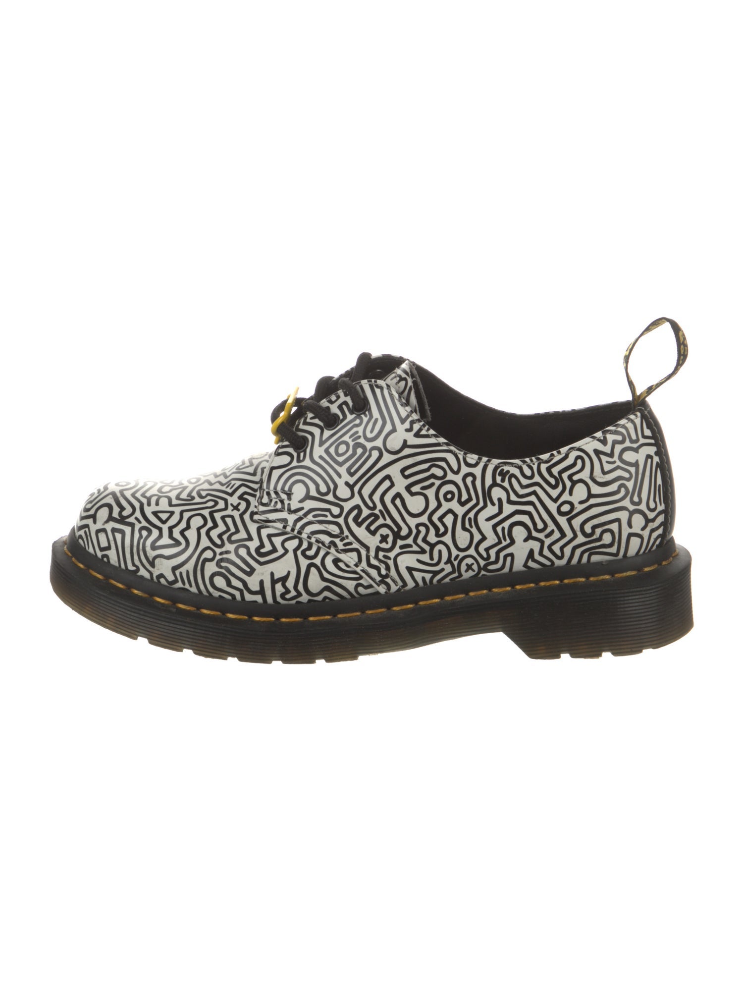 Dr Martens X Keith Haring Leather Printed Oxfords