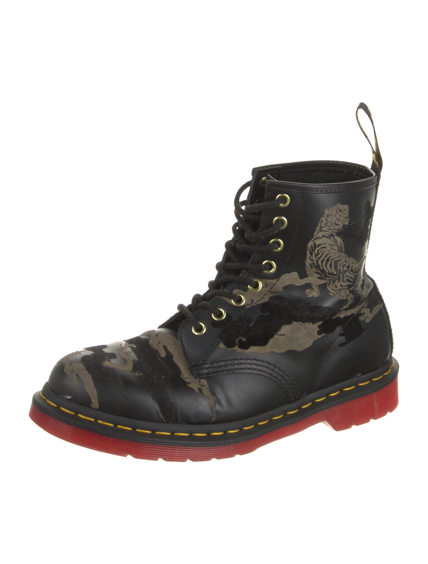 Dr. Martens Leather Printed Lace-Up Boots