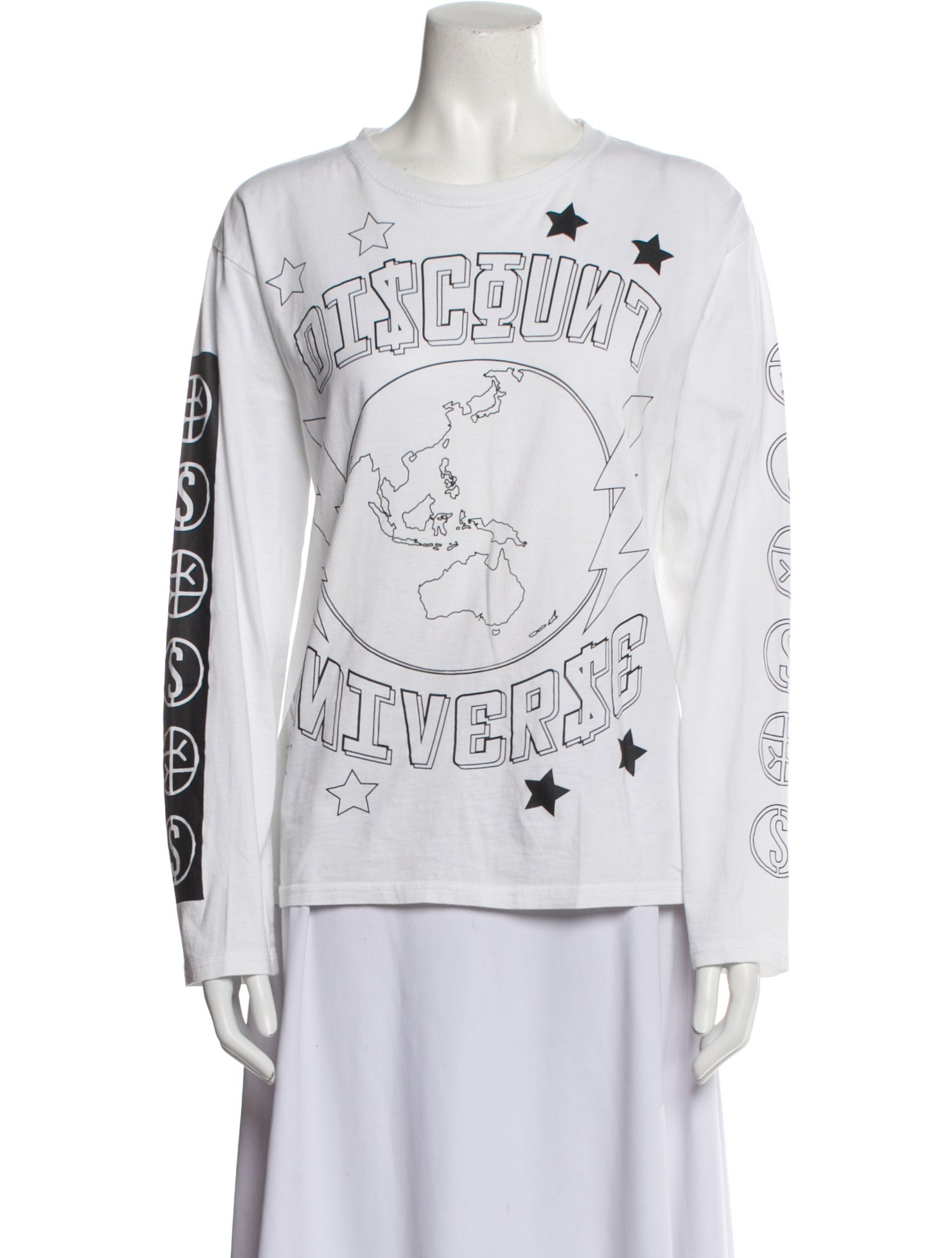 Discount Universe Graphic Print Crew Neck Sweatshirt