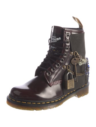 Dr. Martens x Marc Jacobs Leather Chain-Link Accents Combat Boots