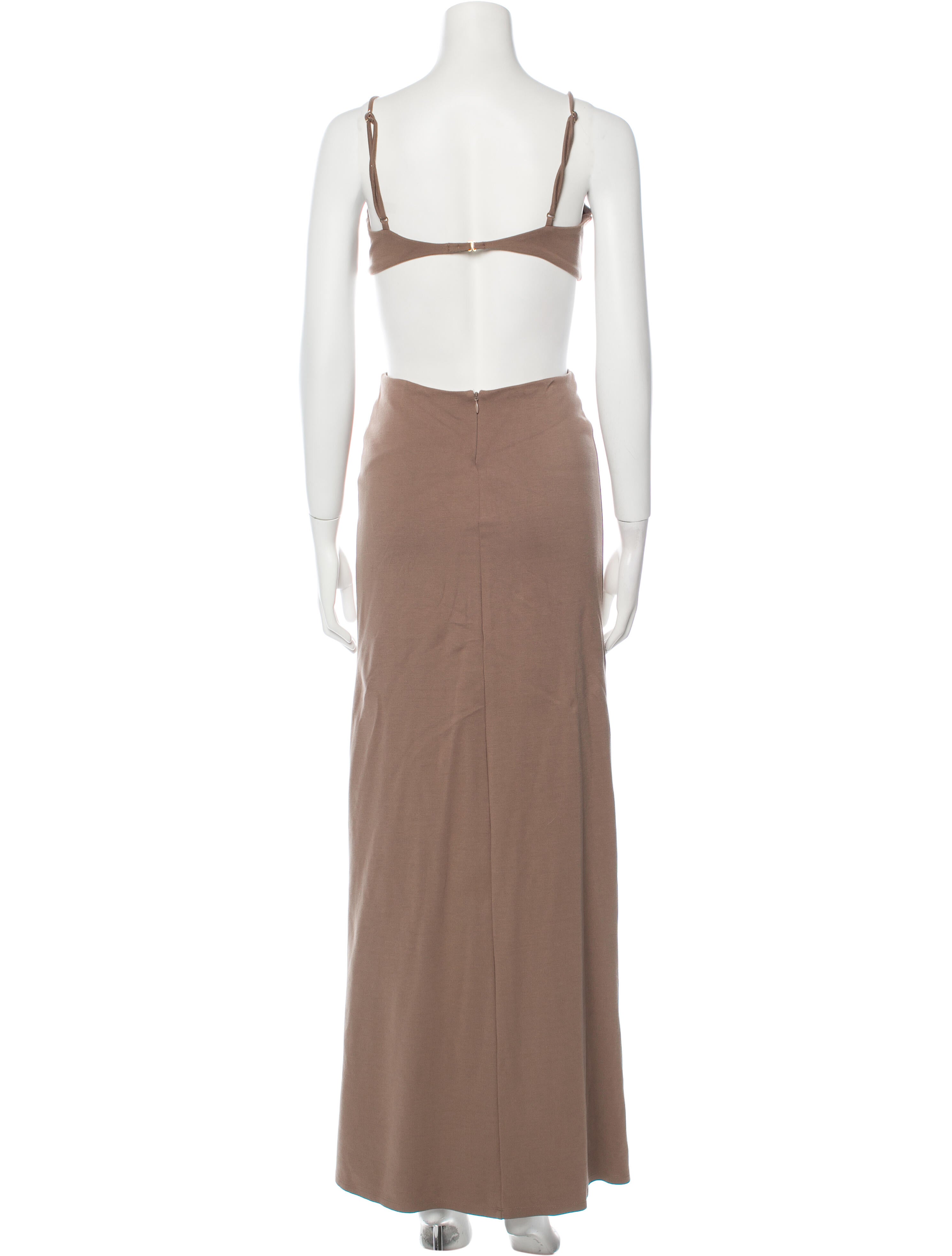 Dundas x Revolve V-Neck Long Dress - Brown Dresses, Clothing - WDRUE20216