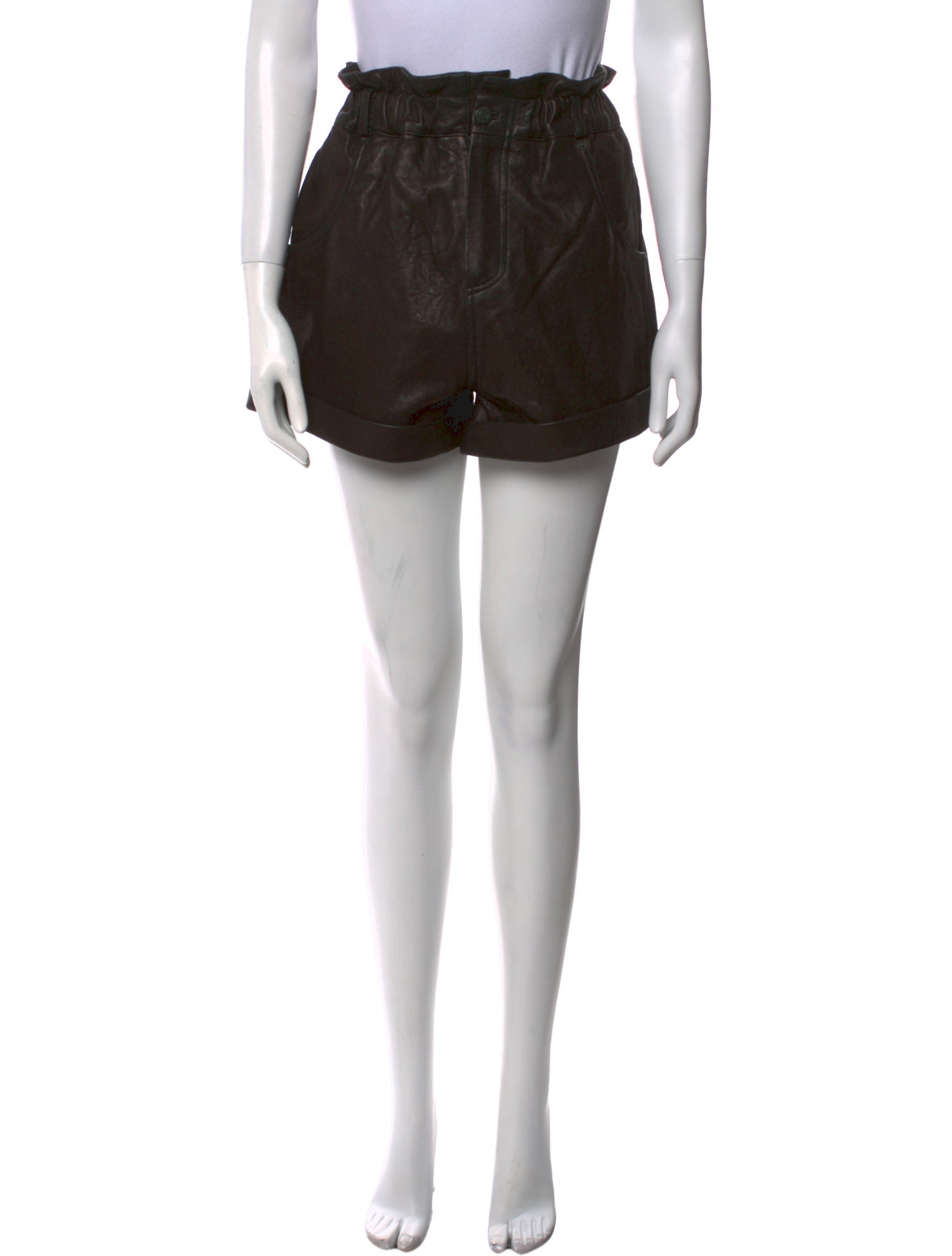 Dundas x Revolve Leather Mini Shorts
